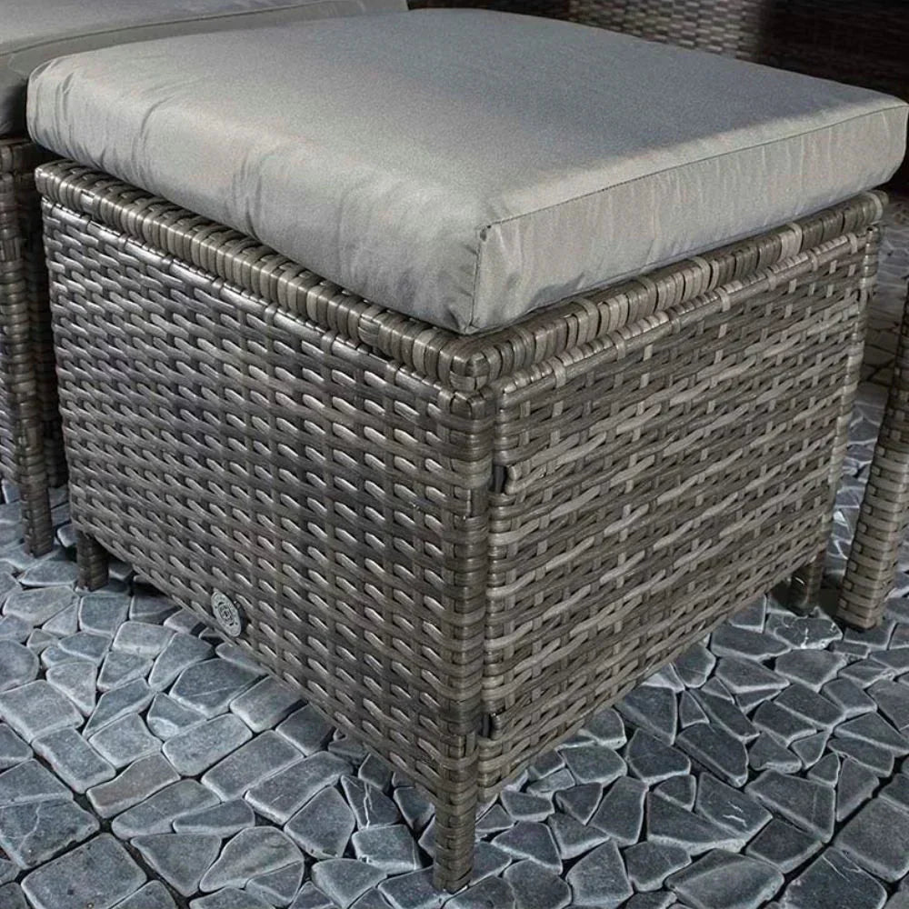 Salotto angolare da giardino Windsor Rattan con braciere e sgabelli
