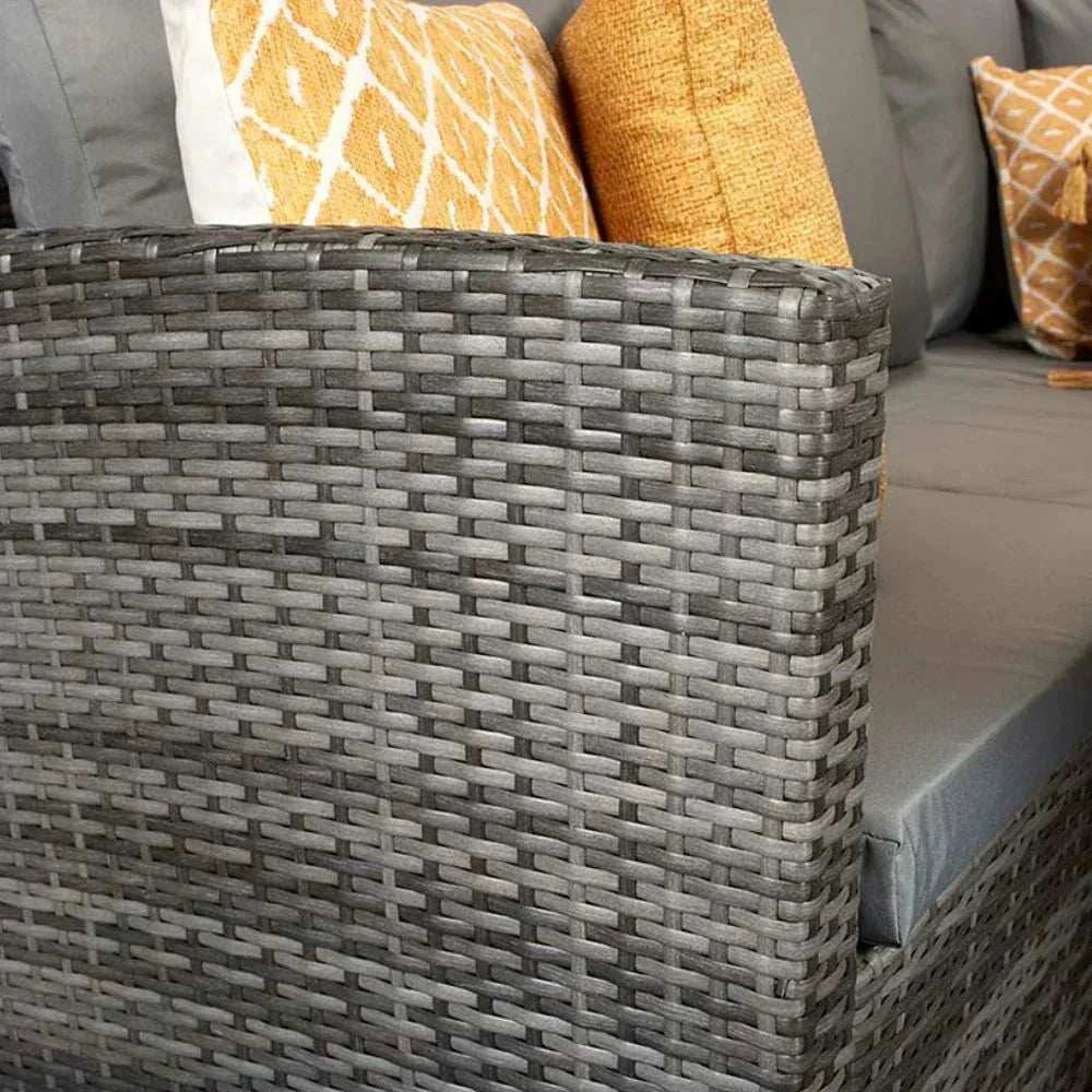 Salotto angolare da giardino Windsor Rattan con braciere e sgabelli
